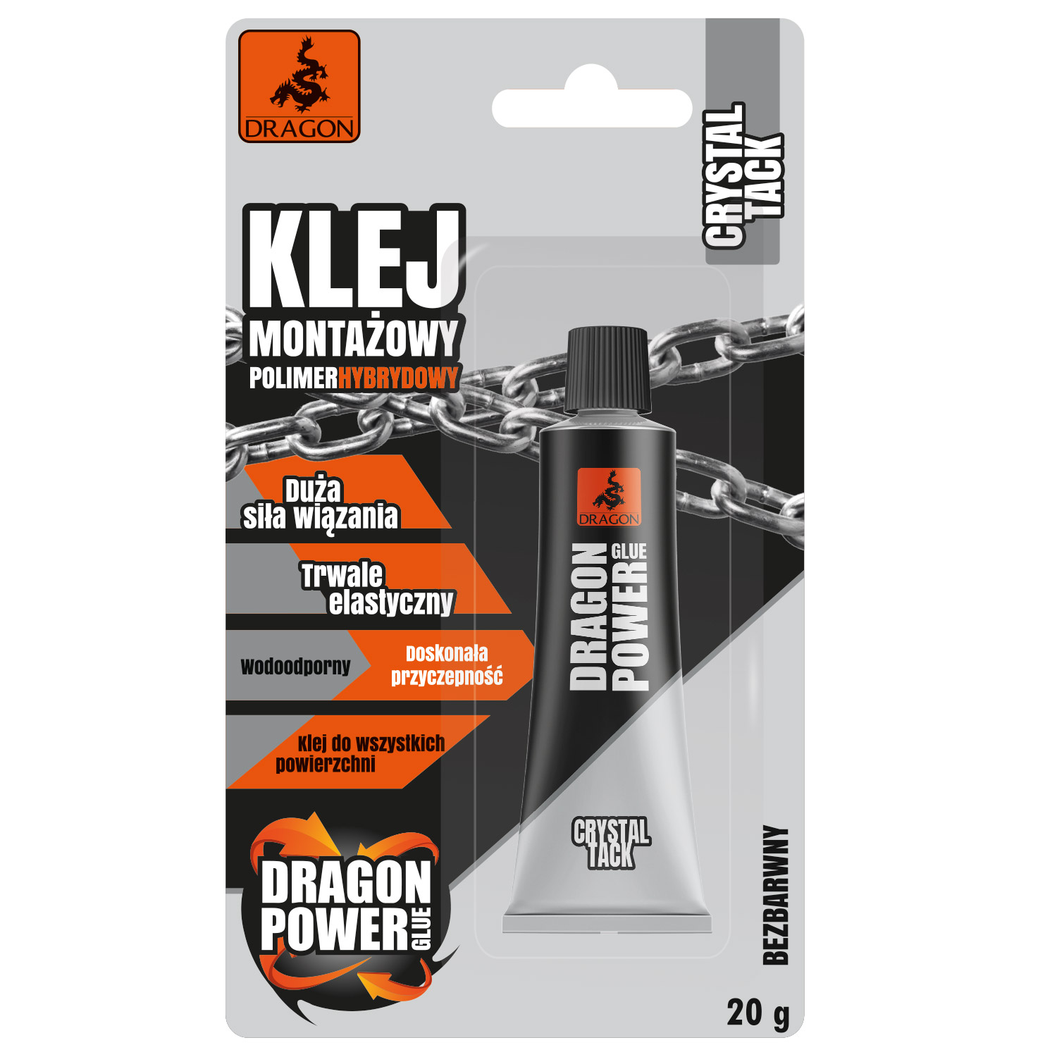 Klej montażowy Polimer hybrydowy Dragon Power Cristal Tack